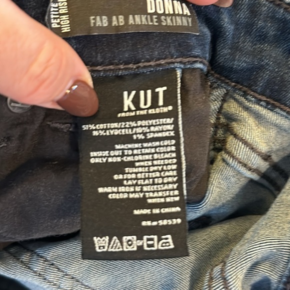 Kut From the Kluth Donna Fab Ab Ankle Skinny Petite High Rise 4P EUC - Picture 6 of 8